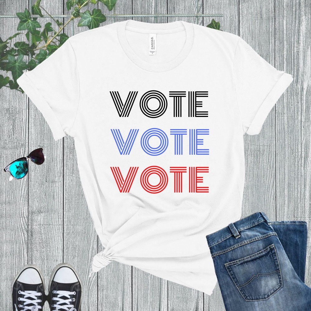 WOMAN SIZE Vote Shirt, WHITE T-shirt